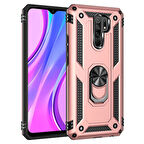 Redmi 9 Çift Katmanlı ve Yüzüklü Tam Koruma Vega Premium Kılıf