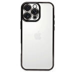 iPhone 16 Pro Kılıf Kamera Lens Korumalı Parlak Silikon Kapak RYC/Razer Lens - Siyah