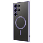 Samsung Galaxy S24 Ultra Kılıf Kamera Korumalı ve Magsafe Halkalı Shiny Premium Parlak Silikon Kapak