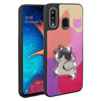 Galaxy A20 Kılıf Kabartma Parlak Figürlü Şık Amas Premium Silikon Kapak