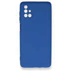 Samsung Galaxy M51 Kılıf İçi Kadife Kaplı Nano Silikon Kapak - Mavi