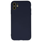 iPhone 12 Mini Kılıf İçi Kadife Kaplı Nano Silikon Kapak - Lacivert