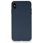 iPhone XS Max Kılıf İçi Kadife Kaplı Nano Silikon Kapak - Lacivert