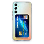 Samsung Galaxy A34 5G Kılıf Kart Hazneli Şeffaf Silikon Kapak RYC/Kart Şeffaf