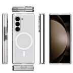 Galaxy Z Fold 6 Kılıf Magsafe Özellikli Şeffaf Sert Premiumn TPU Silikon Kapak RYC/Porto