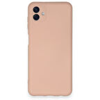 Samsung Galaxy A04 Kılıf İçi Kadife Kaplı Nano Silikon Kapak - Pudra