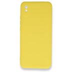 Redmi 9A Kılıf İçi Kadife Kaplı Nano Silikon Kapak - Sarı