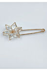 Kristal Taşlı Yıldız Figürlü Altın Renkli Broş
