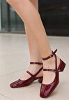 BİÇOMİ Karmi Bordo Rugan Topuklu Ayakkabı