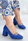 BİÇOMİ Tino Mavi Cilt Topuklu Ayakkabı