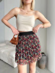 BİÇOMİ Baskılı astarlı mini etek