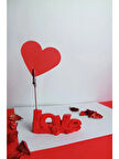 Kırmızı Love Yazılı Fotoğraf Tutucu Sevgiliye Not Tutucu Notluk