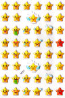 Sticker Kabartmalı A4 Boyutunda Stiker Defter, Planlayıcı Etiket-(lim517) - Yıldız Emoji