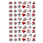 Sticker Kabartmalı A4 Boyutunda Stiker Defter, Planlayıcı Etiket-(lim520) - Aşk , Kalp , Love