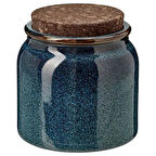 GLADELIG Serisi İle Eşleşen Seramik Kavanoz 2 Adet Okyanus Mavisi 1 Lt Sırlı Yüzey-Mantar Kapak 