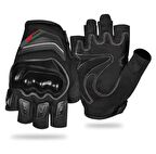 FORTE GT RS 1903D Su Geçirmez Parmaksız Motosiklet Eldiveni Siyah L Beden