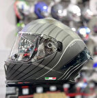 Sway 865 Space Full Face Güneş Gözlüklü Kapalı Motosiklet Kaskı M Beden Black White