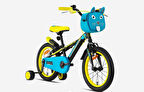 Kron BOBCAT 16 Jant Vitessiz V-Fren Çantalı Çocuk Bisikleti Siyah Mavi Sarı