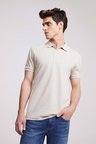 D'S Damat Regular Fit Taş Pike Dokulu %100 Pamuk Kıvrılmaz Polo Yaka Nakışlı T-Shirt 4HC14ORT51000
