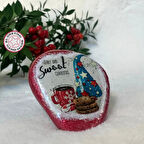 Uretti - Belkıs 8188 - El Yapımı Doğal Taş Yılbaşı Temalı Kış Mevsimi Görselleri - 6 x 8 cm