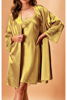Kadın Saten Kimono & Gecelik İkili Takım L.N0.U1.RT.26