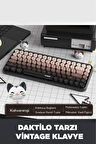 308I Çok Renkli Daktilo Tarzı Vintage Kablosuz Klavye