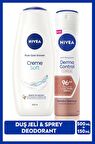 Kadın Creme Soft Duş Jeli 500ml ve Sprey Deodorant Derma Control Clinical 150ml, 96 Saat Ter Koruma
