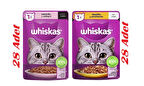 Whiskas Pouch Jöle Içerisinde Tavuklu -Somonlu Yetişkin Konserve Kedi Maması 85 Gr*56 adet