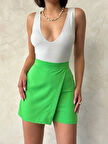 Kapaklı şort etek yeşil s24901