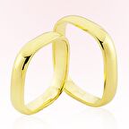 Sarı Kare Model Altın Alyans 5906