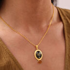 Nisera Gleam Antik Altın Kolye