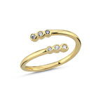 Üç Taş Lucky Minimal Altın Yüzük