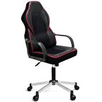 Türksit Lidya Plastik Kol Ve Metalik Gri Boyalı Ayakli Yönetici Koltuğu Siyah