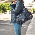 Lederax Suni Deri Çok Bölmeli Omuz Çantası LD511