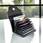 Lederax Yıkama Deri Mini Akordiyon Kartlık LD217 