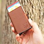 Lederax Çift Mekanizmalı Deri Erkek Kartlık Cüzdan