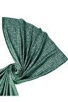 İpeksi Dokulu Jakarlı Geometrik Desenli Şal 75x190 cm