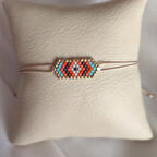 Uretti - Buket 8636 - El İşi Etnik Desenli Bileklik 23cm - Turuncu