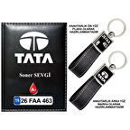 Plakanıza Özel Tata Logolu Siyah Ruhsat Kabı ve Anahtarlık