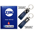 Plakanıza Özel Sym Logolu Lacivert Ruhsat Kabı ve Anahtarlık