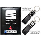 Plakanıza Özel Seat Logolu Siyah Ruhsat Kabı ve Anahtarlık