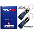 Plakanıza Özel RKS Logolu Lacivert Ruhsat Kabı ve Anahtarlık