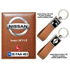 Plakanıza Özel Nıssan Logolu Taba Ruhsat Kabı ve Anahtarlık