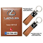 Plakanıza Özel LEXUS Logolu Taba Ruhsat Kabı ve Anahtarlık