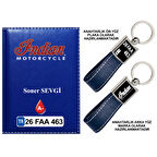 Plakanıza Özel Indıan Logolu Lacivert Ruhsat Kabı ve Anahtarlık