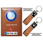 Plakanıza Özel Geely Logolu Taba Ruhsat Kabı ve Anahtarlık