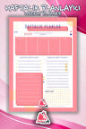 Haftalık Planlayıcı Hatırlatıcı | Weekly Planner Note, Günlük Ajanda,Aylık Defter | A5 50Syf 15*21cm