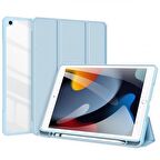 Polham Apple iPad 7, 8, 9 İçin 10.2 İnc Arkası Şeffaf Kapaklı Tablet Kılıfı,Kalem Bölmeli,Uyku Modlu