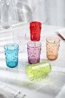 Akrilik Renkli 6'lı Kısa Bardak & Su Meşrubat Kahve Yanı Bardağı 400 ml ( Cam Değildir )