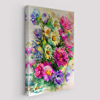 Renkli Çiçekler Duvar Tablosu-5993